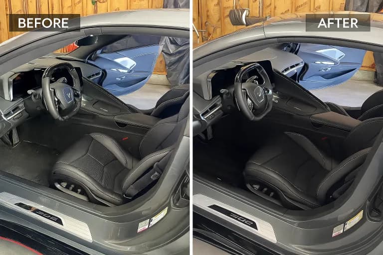 Detail Lab before and after - Corvette Interior